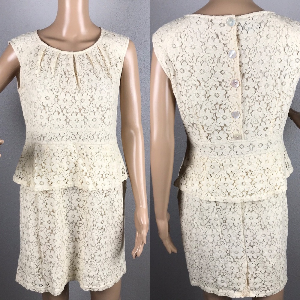 Spense Petite lace peplum dress Sz 14P